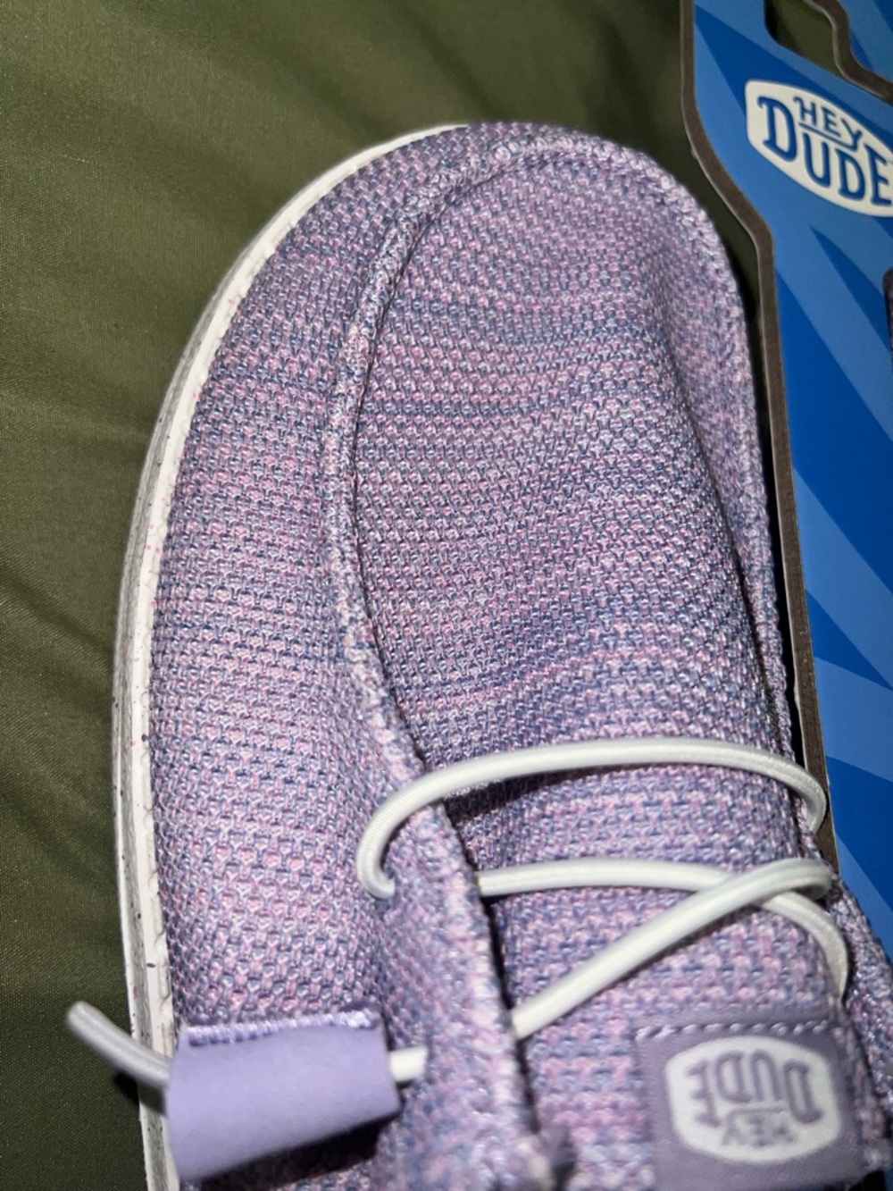Hey Dude Wendy Lavender Knit Casual Slip-On Shoes - Picture 2 of 6